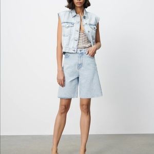 Z1975 SNOW WASH DENIM SHORTS